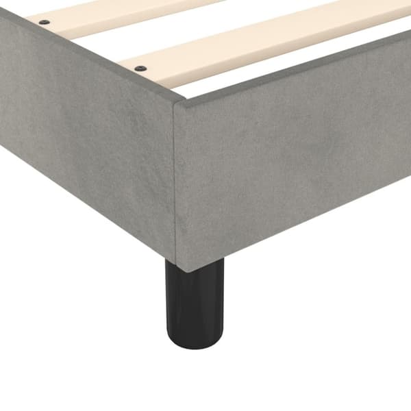 Ramsäng med madrass ljusgrå 200x200 cm sammet