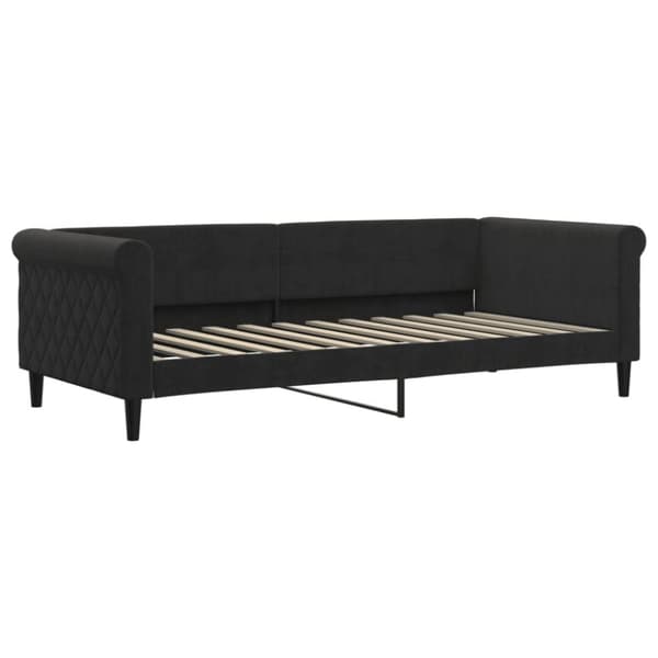 Dagbädd utdragbar med lådor svart 90x200 cm sammet