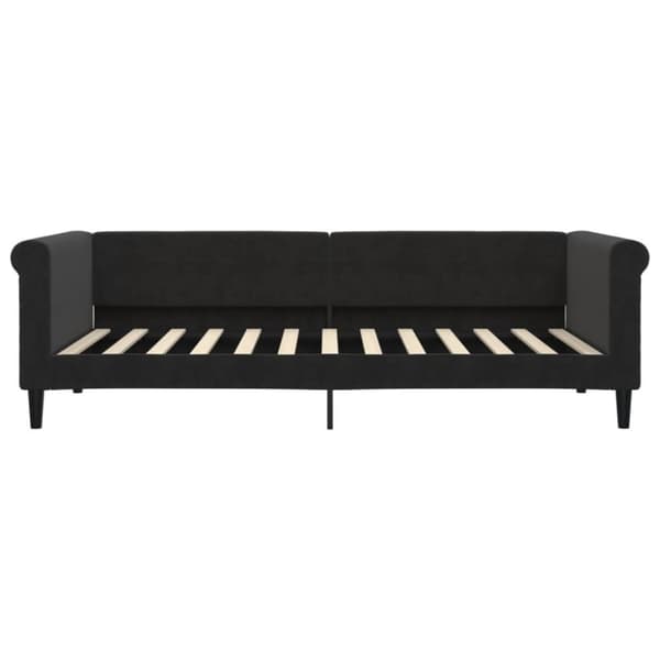 Dagbädd utdragbar med lådor svart 90x200 cm sammet