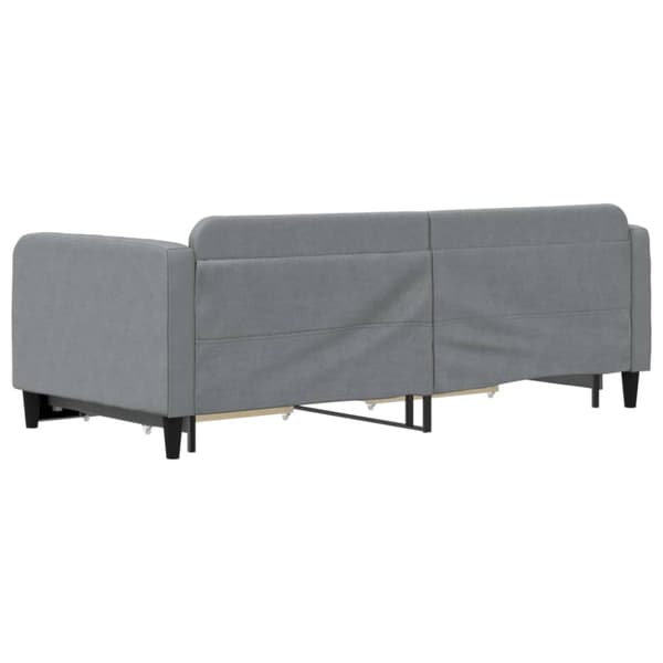 Dagbädd utdragbar med lådor ljusgrå 90x200 cm tyg