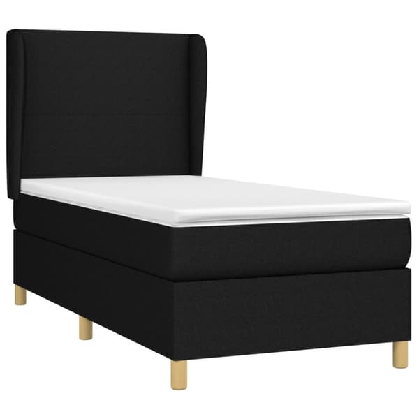 kontinentalseng med madras 100x200 cm stof sort