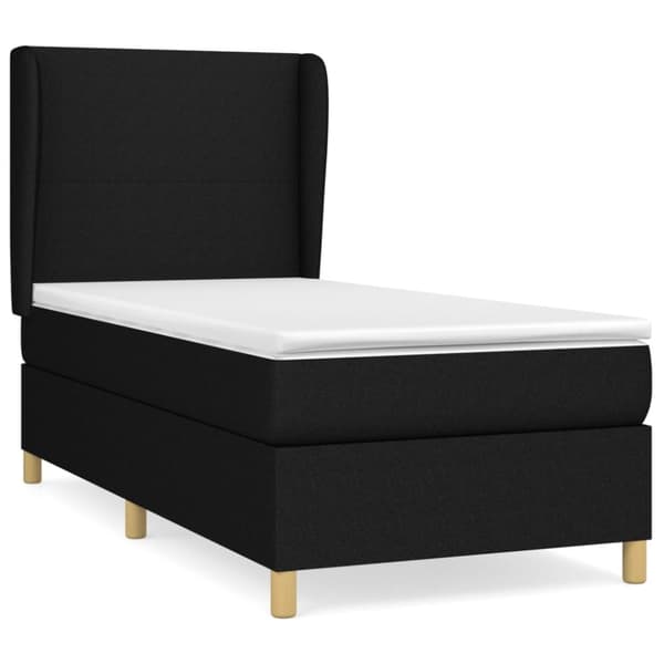 kontinentalseng med madras 100x200 cm stof sort