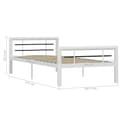 Miniatyrbillede 6 af 6: sengestel 90x200 cm metal hvid og sort