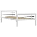 Miniatyrbillede 2 af 6: sengestel 90x200 cm metal hvid og sort
