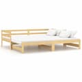 Miniatyrbillede 2 af 9: daybed med udtræk 2x(90x200) cm massivt fyrretræ