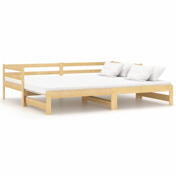 daybed med udtræk 2x(90x200) cm massivt fyrretræ