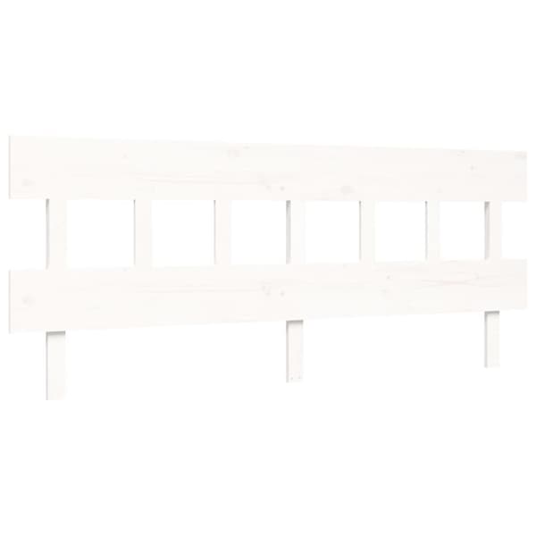 sengeramme med sengegavl 200x200 cm massivt træ hvid