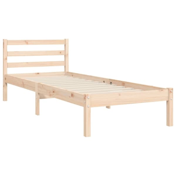 sengeramme med sengegavl 90x200 cm massivt træ