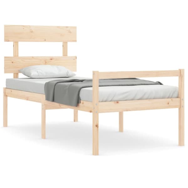 seniorseng med sengegavl 90x200 cm massivt træ