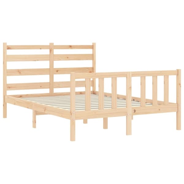 sengeramme med sengegavl 140x200 cm massivt træ hvid