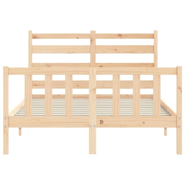 sengeramme med sengegavl 140x200 cm massivt træ hvid