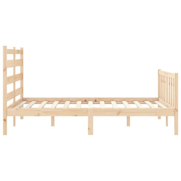 sengeramme med sengegavl 140x200 cm massivt træ hvid