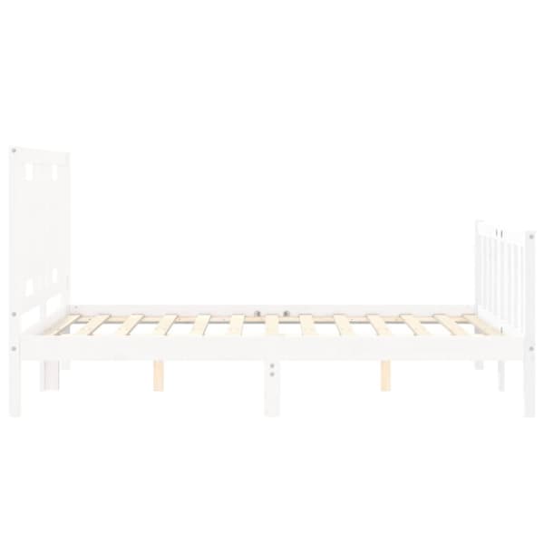 sengeramme med sengegavl 140x200 cm massivt træ hvid