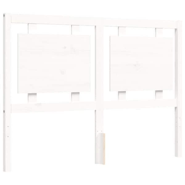 sengeramme med sengegavl 140x200 cm massivt træ hvid