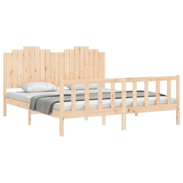 sengeramme med sengegavl 180x200 cm massivt træ