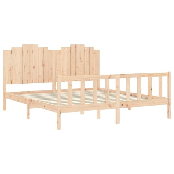 sengeramme med sengegavl 180x200 cm massivt træ