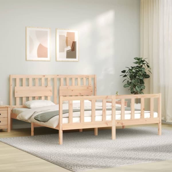 Sängynrunko päädyllä Super King Size täysi puu