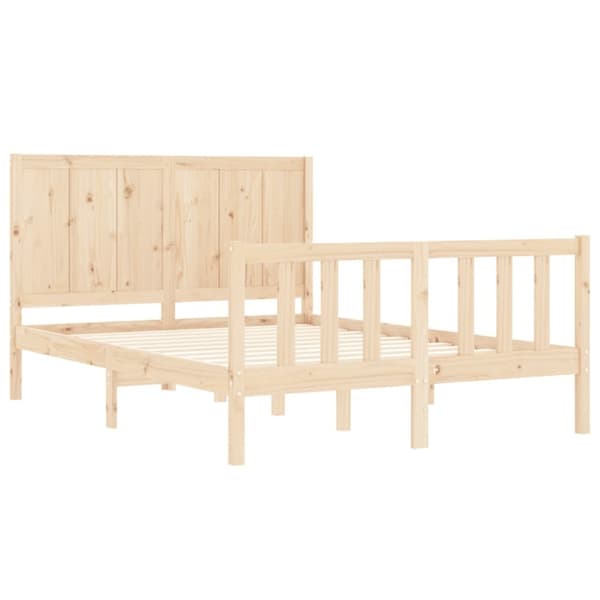 sengeramme med sengegavl 140x200 cm massivt træ hvid