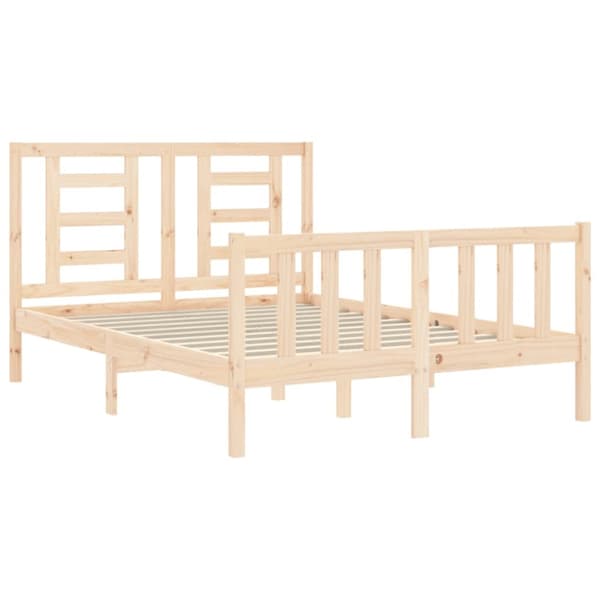 sengeramme med sengegavl 140x200 cm massivt træ hvid
