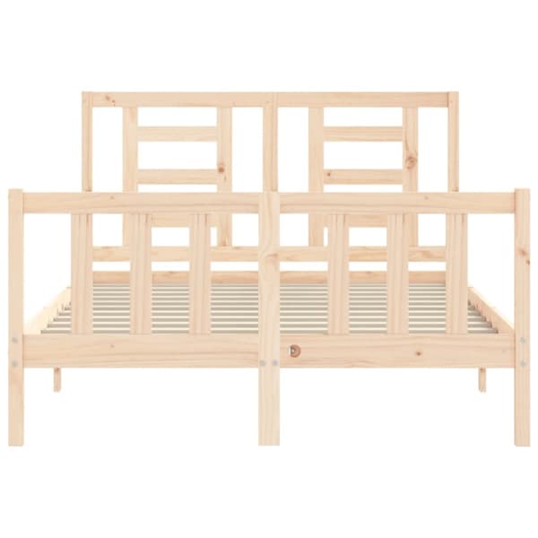 sengeramme med sengegavl 140x200 cm massivt træ hvid