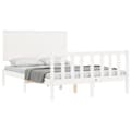Miniatyrbillede 4 af 10: sengeramme med sengegavl 120x200 cm massivt træ hvid