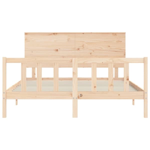 sengeramme med sengegavl 160x200 cm massivt træ