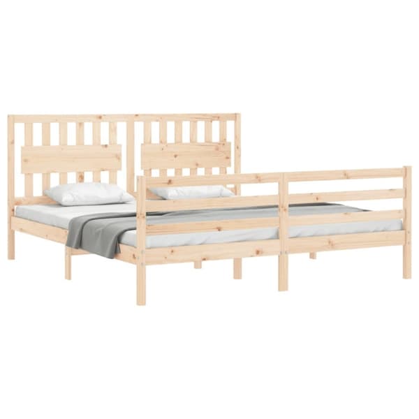 sengeramme med sengegavl Super King Size massivt træ