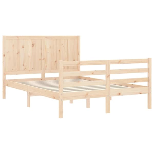 sengeramme med sengegavl 140x200 cm massivt træ hvid