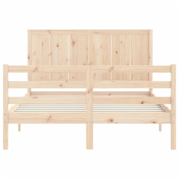 sengeramme med sengegavl 140x200 cm massivt træ hvid