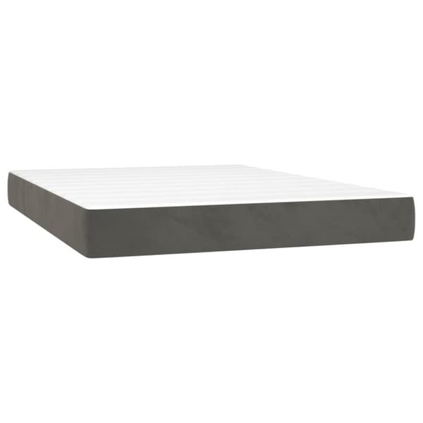 Ramsäng med madrass mörkgrå 140x200 cm sammet