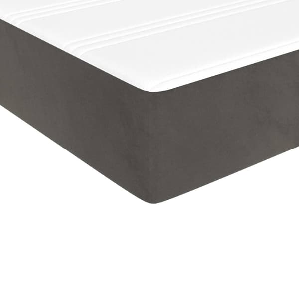 Ramsäng med madrass mörkgrå 140x200 cm sammet