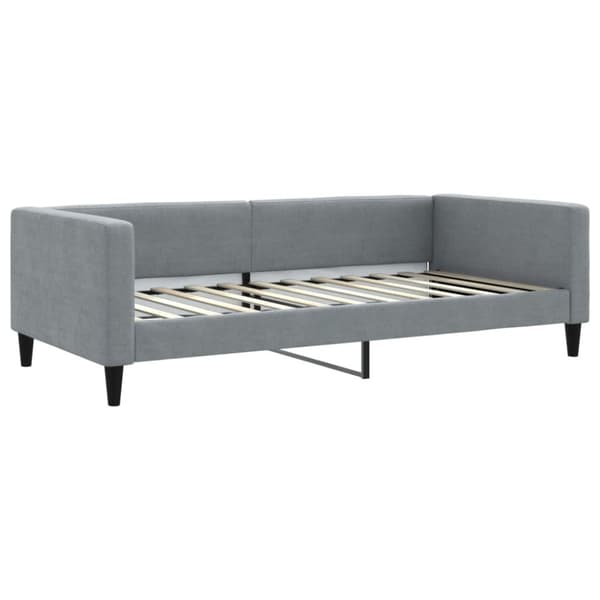daybed med udtræk 100x200 cm stof lysegrå