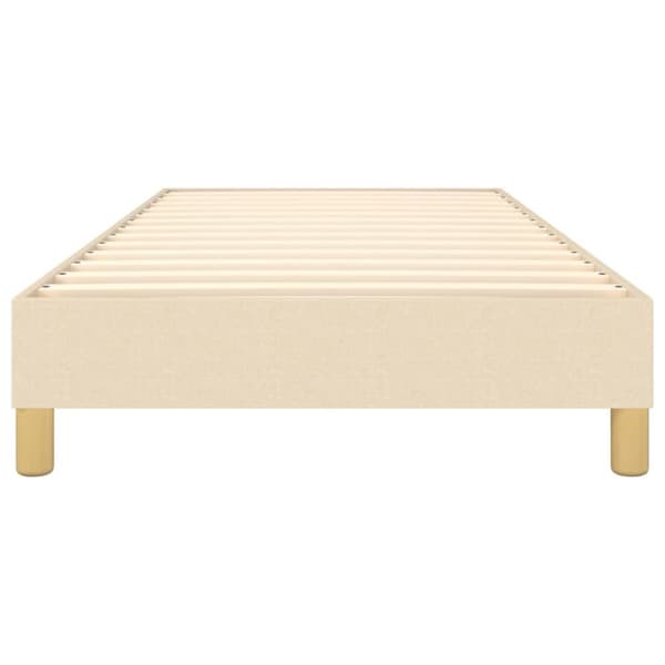 sengeramme 90x190 cm stof cremefarvet