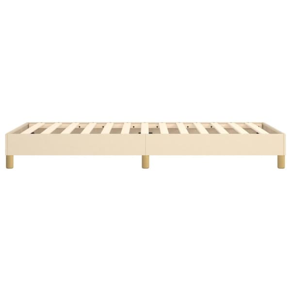 sengeramme 90x190 cm stof cremefarvet
