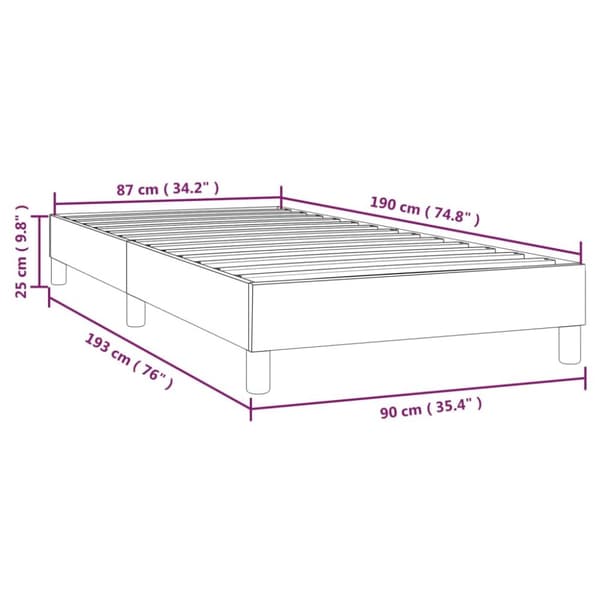 sengeramme 90x190 cm stof cremefarvet