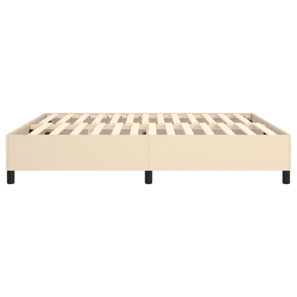 sengeramme 160x200 cm stof cremefarvet