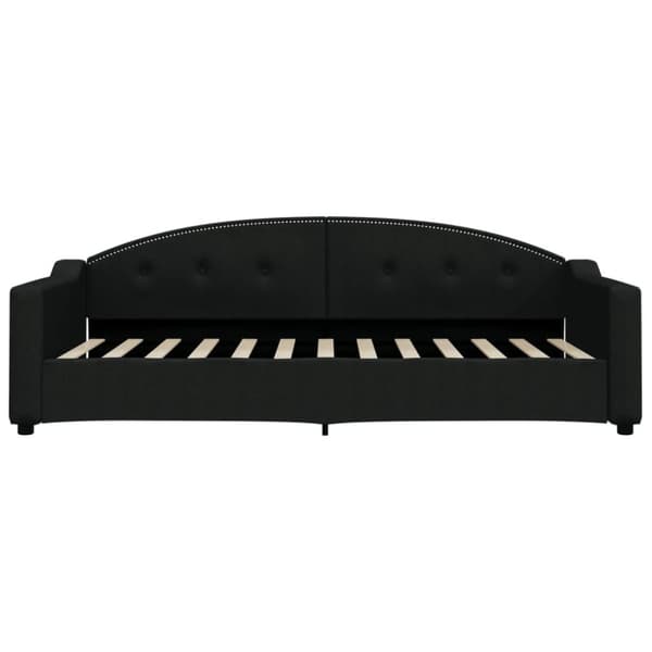 daybed med udtræk 90x200 cm stof sort