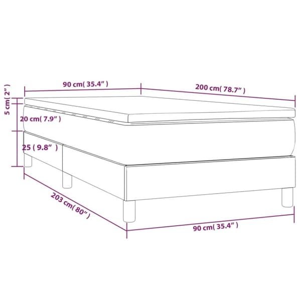 Ramsäng med madrass blå 90x200 cm tyg