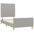 Miniatyrbillede 4 af 10: sengeramme med hovedgærde 80x200 cm stof lysegrå