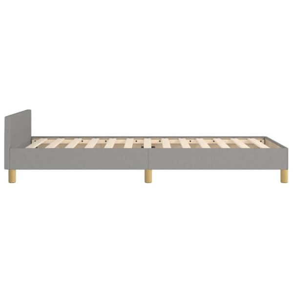 sengeramme med hovedgærde 80x200 cm stof lysegrå
