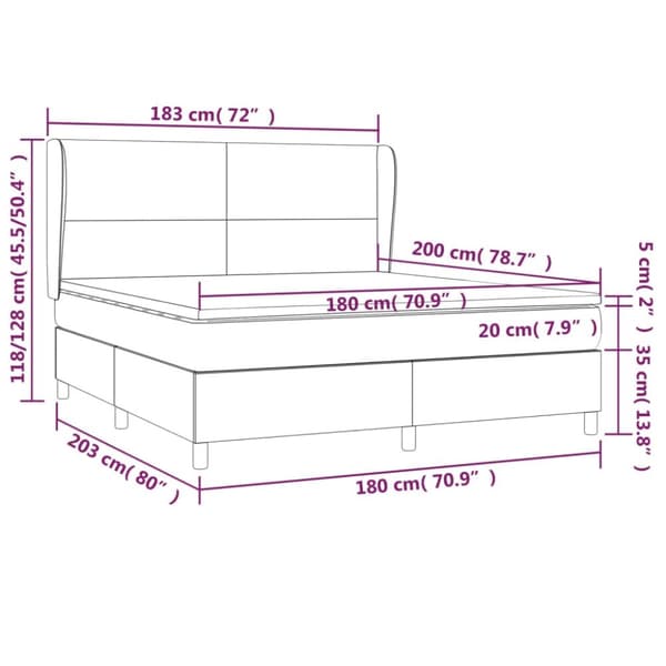 kontinentalseng med madras 180x200 cm stof sort