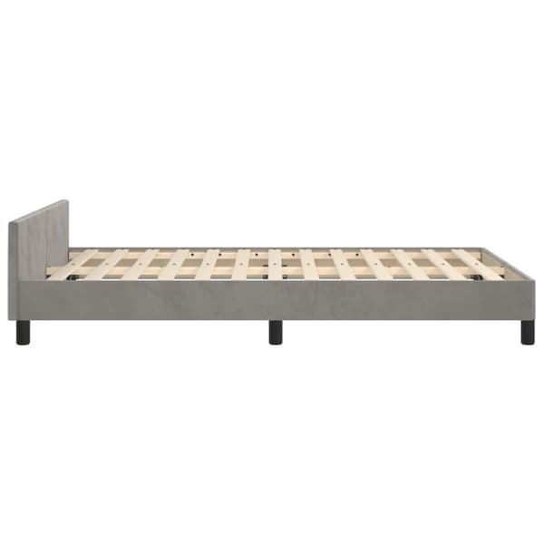 sengeramme med sengegavl 120x200 cm fløjl lysegrå