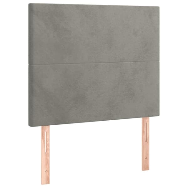sengeramme med sengegavl 120x200 cm fløjl lysegrå