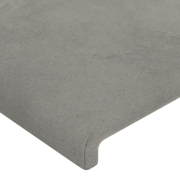 sengeramme med sengegavl 120x200 cm fløjl lysegrå