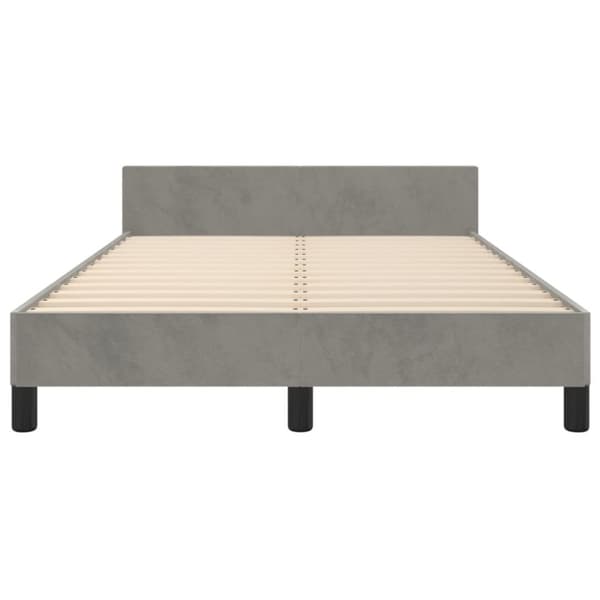 sengeramme med sengegavl 120x200 cm fløjl lysegrå