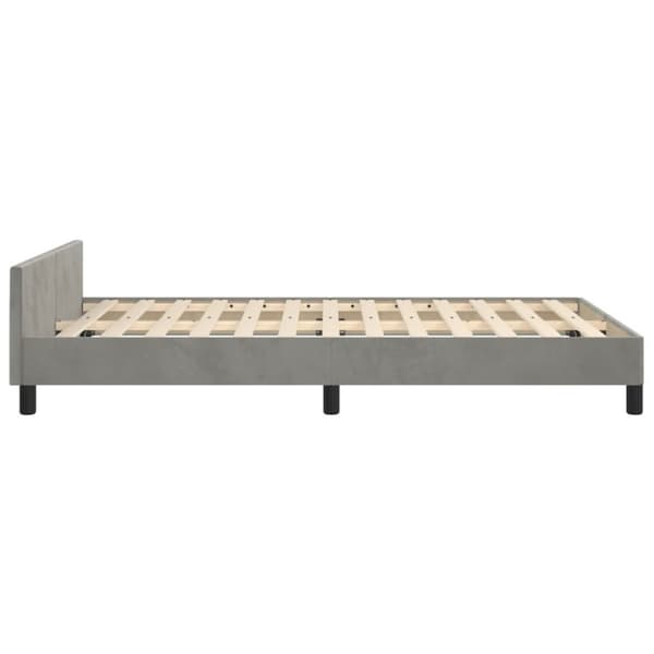 sengeramme med sengegavl 120x200 cm fløjl lysegrå