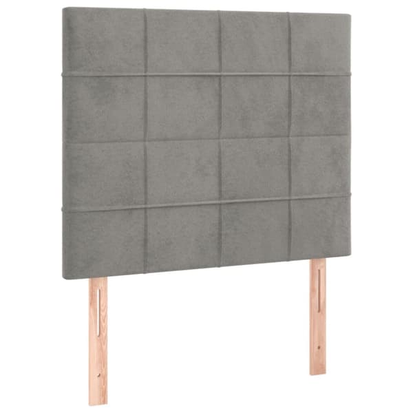 sengeramme med sengegavl 120x200 cm fløjl lysegrå