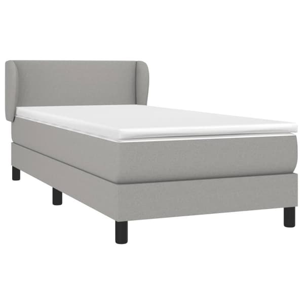 Ramsäng med madrass ljusgrå 80x200 cm tyg