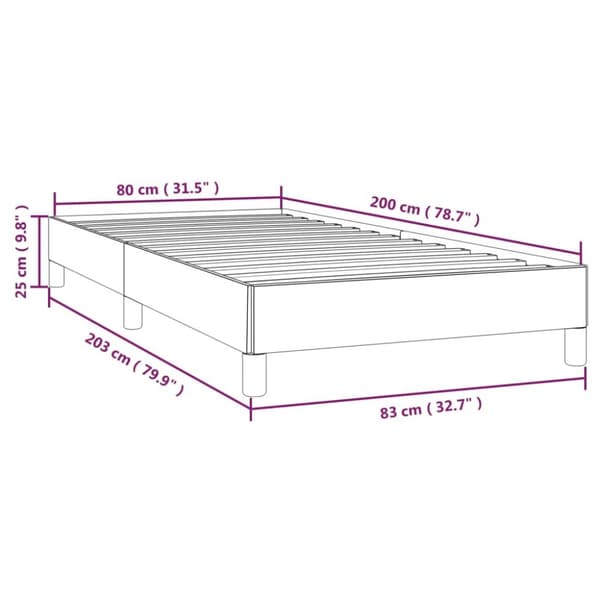 sengeramme 80x200 cm stof gråbrun