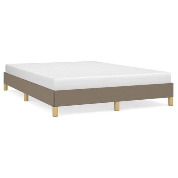 Sängynrunko ilman patjaa, taupe, 140x190 cm, verhoiltu kankaalla